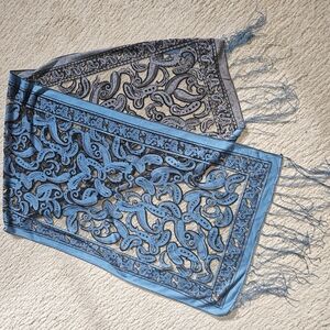 Blue and Black Paisley Scarf